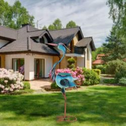 Planter Pot Stand . Adorable Crane Shaped Pots. Succulent, Flower Planter Stand, Metal Iron Craft , Cute Animal Shape, Candel Stand for Home Garden 