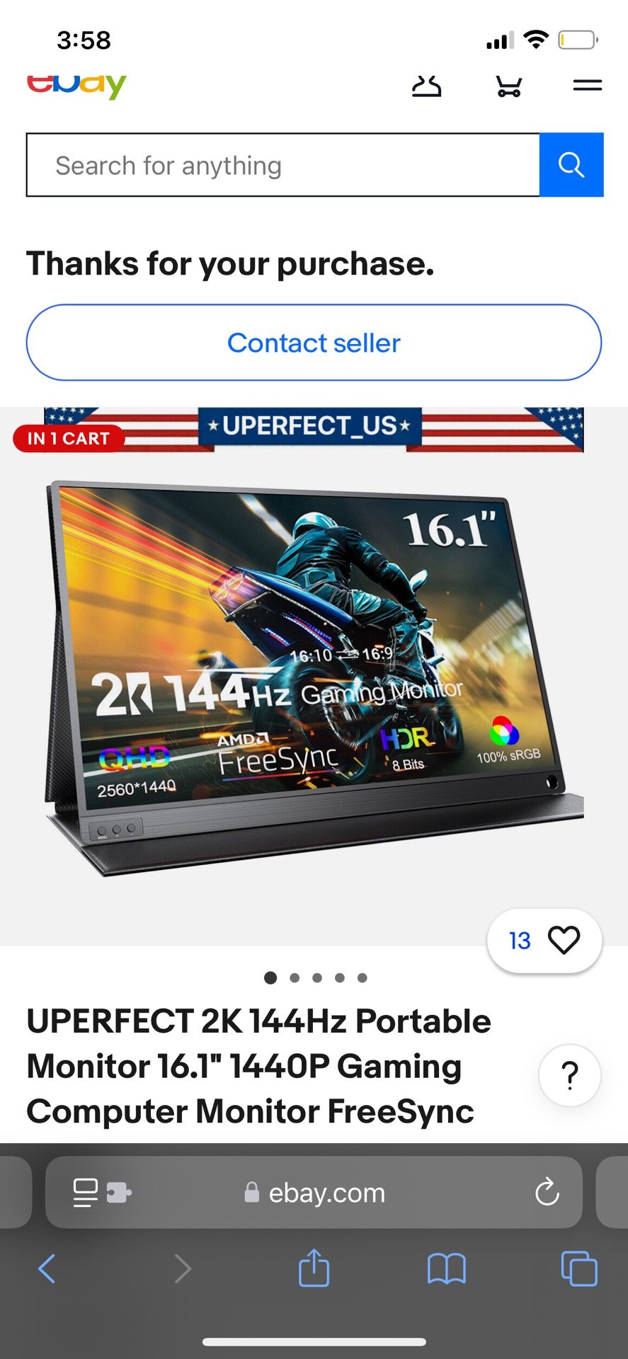 144hz portable Monitor (1440p)(FreeSsync)