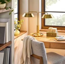 Brass Double Shade Desk Lamp