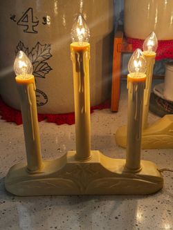 Vintage 3-Candle Electric Window Candelabra