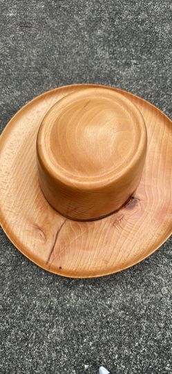 Cute wooden carving hat for home decoration