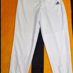 White Adidas Baseball Pants Adult M