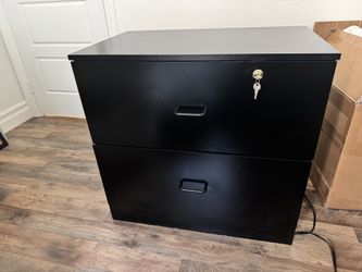 Black 2-Drawer Filing Cabinet With keys Taking Offers