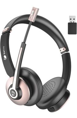 Bluetooth Headset with Microphone, Wireless Headset with Noise Cancelling Mic