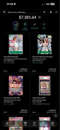 Onepiece cards raw/slabs