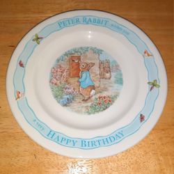 VTG Wedgwood Beatrix Potter Plate Peter Rabbit Wishes You A Very Happy Birthday 1996