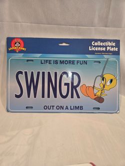 Twitty berg, swing, collectible license plate, new