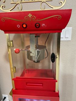 Vintage-Style Red Popcorn Machine