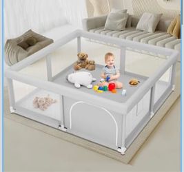 Baby Playpen for Babies and Toddlers 50x50 inch Soft Breathable Mesh Baby Fence
