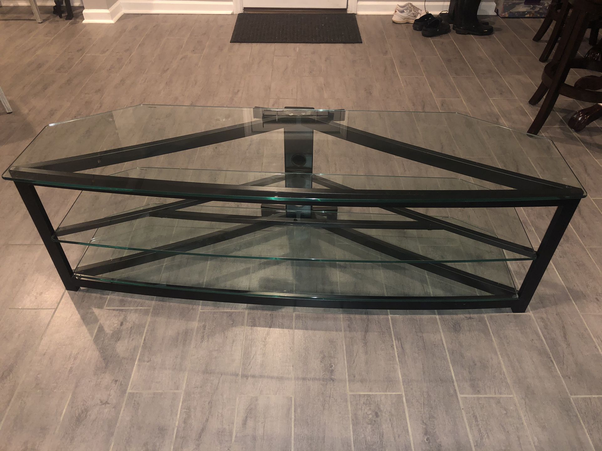 3 Trier Glass TV Stand Entertainment Stand