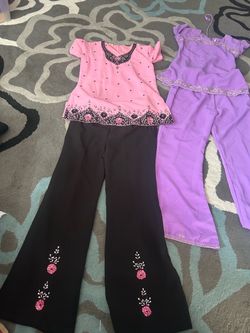 Two Girls' Embroidered Salwar Kameez Sets
