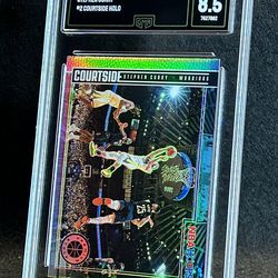 2019 Hoops Premium Stock 🔥 Stephen Curry 🔥 Courtside Holo GMA 8.5 NM-MT 💎 - Golden State Warriors