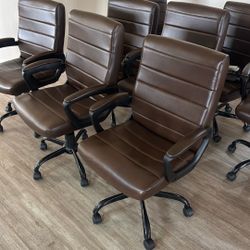 Brown Leather Office Chairs 