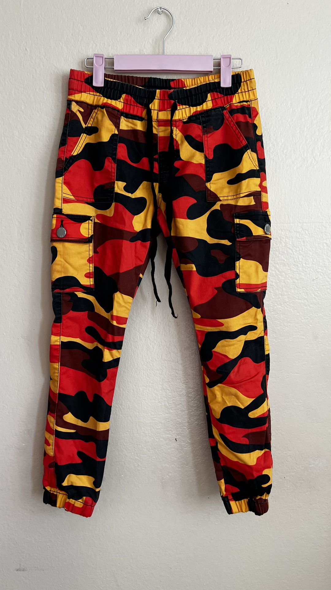 Size S (5/6) Red/Yellow/Black Camo Pants