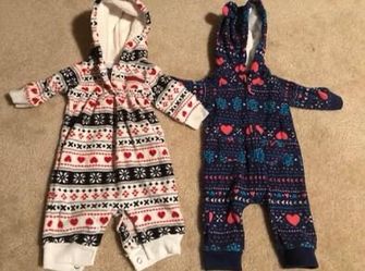 2 New without tags Newborn warm hooded Outwear or Pajamas