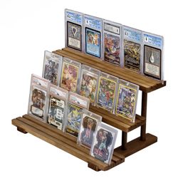 AAiphuwew Graded Card Slab Display, 3 Tiers Trading Sport Card Display Stand - Compatible with PSA, CGC, BGS Slabs