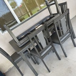 Gray 6 Chair Dining Table 