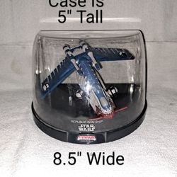 2005 Star Wars Titanium Series Die-cast Republic Gun Ship Tiger Shark In Display Case From Galoob