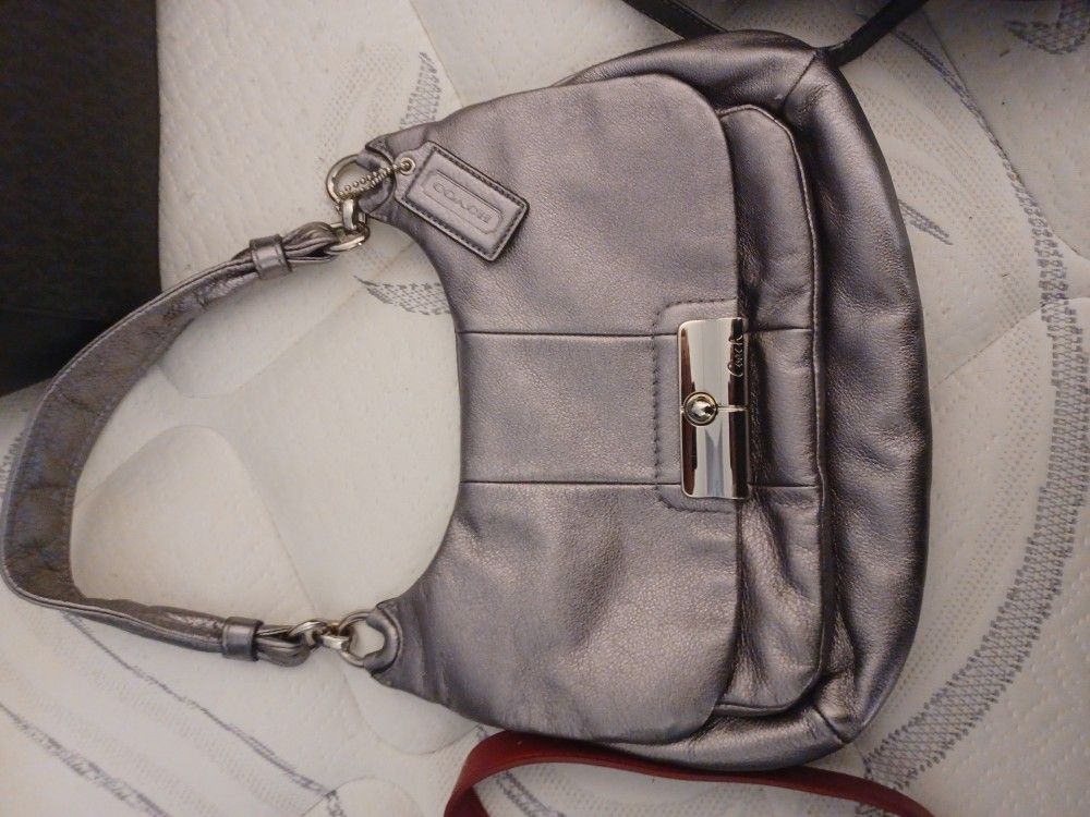 RDDUCED PRICE Metallic Silver COACH bag