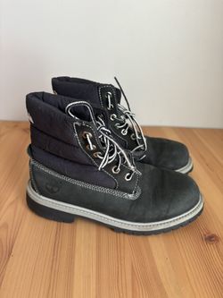 Timberland Boots Boys Kids Black Suede Lace Up Leather Work Boots Size 2.5