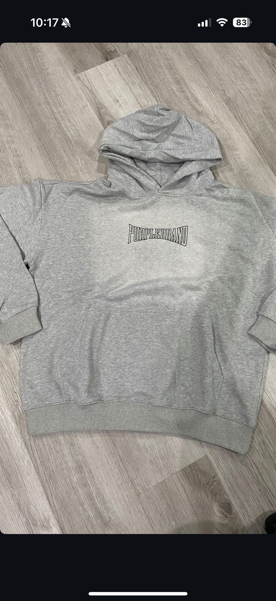 Purple brand Heavy weight grey hoodie