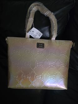 Loungefly Hello Kitty 50th Anniversary gold tote