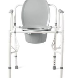 Steel Drop-Arm Commode, 350 lb Weight Capacity