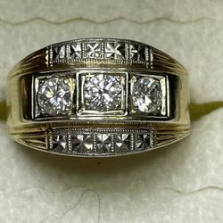 14k Two Tone Gold Diamond Ring 