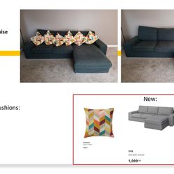 Ikea Sofa With Chaise Type Living Gray 