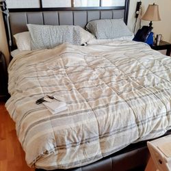 1. Modern King Size Bed (No Mattress) CASH ONLY.