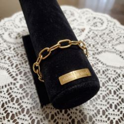 Gold-Tone Stainless Steel Chain Link Bracelet