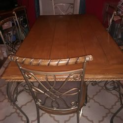 Antique Table And Six Chairs And Very Good Condition