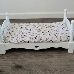Dog Bed With Cushion. Wooden Pet Bed. Durable. For x small/toy breeds. Pets/Dogs. Pet Bedding. Gently Used.

