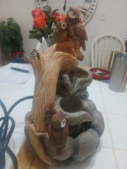 Owl Tabletop Water Fountain Decor