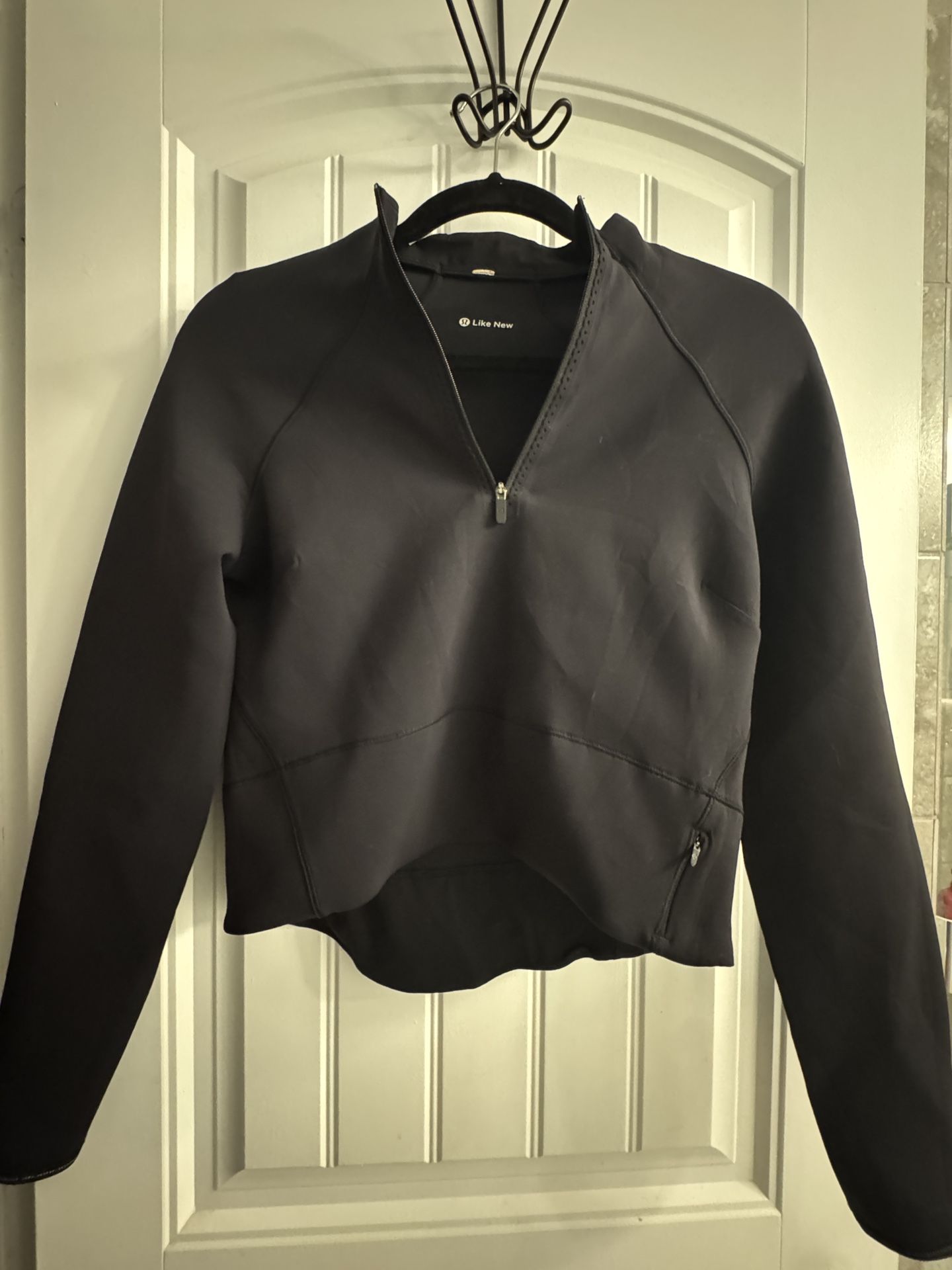 Lululemon Half Zip Black Jacket Cropped Size 4