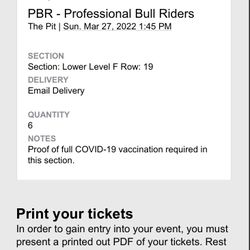 PBR Tickets