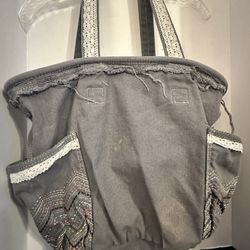 Thirty One Gray Retro Metro Tote Purse Diaper Bag
