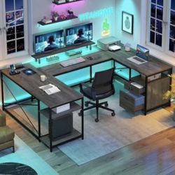 MUST GO - Modern L-Shaped Corner Desk – Adjustable Layout