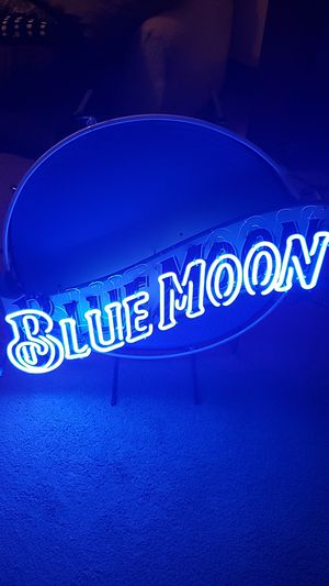 Photo Blue Moon Gas Neon Sign