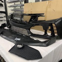 16-21 Honda Civic Type R Style Front Bumper Cover Fascia Trim Conversion Kit Fit Sedan Coupe Hatchback 