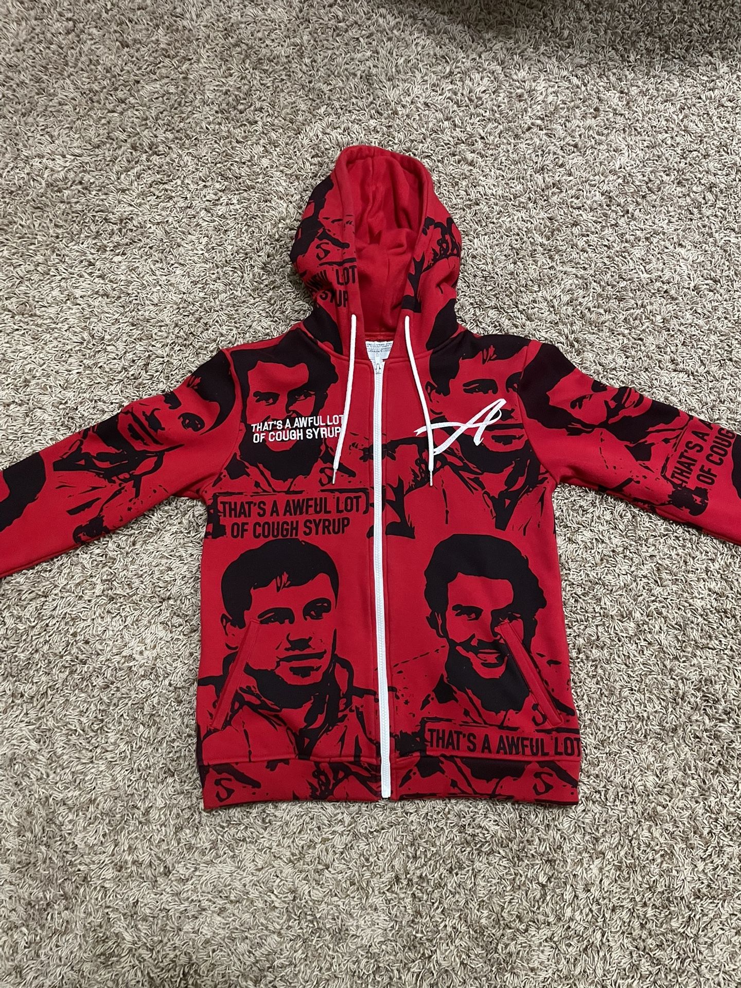 Cough Syrup X Asaali Red Chapo and Escobar Zip Up