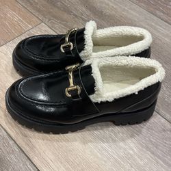 black loafers, women size 7.5
