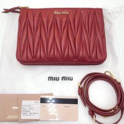 New Authentic Miu Miu Matelasse crossbody Bag Purse