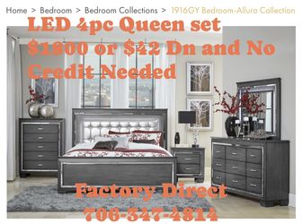 Queen 4 pc Bedroom Suite  No Credit Needed Financing 