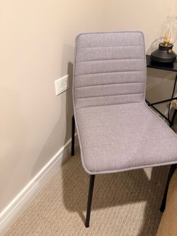 NEW Gray Upholstered  Chair with Metal Legs