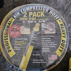 Brand New 2 Pack 50ft 3/8 Inch 350 Psi Air Compressor Hoses