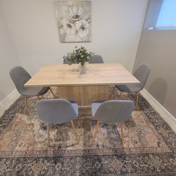 Extendable Dining Table with 6 Chairs