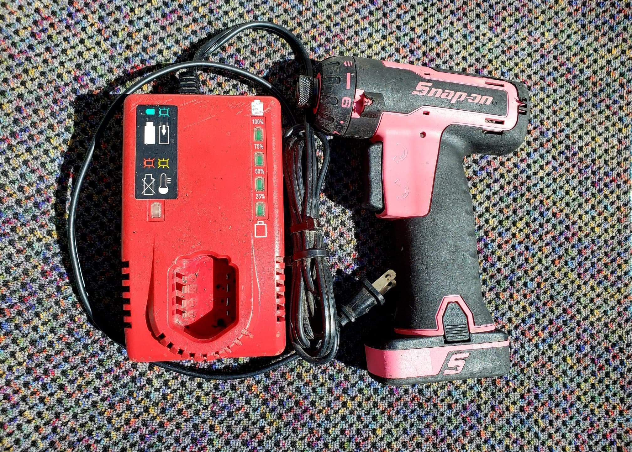 Snap-on Tools Pink Cordless Screwdriver Kit CTS761P ask $169