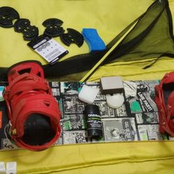 Ride Agenda Snowboard With Burton Bindings and a DC Bag 