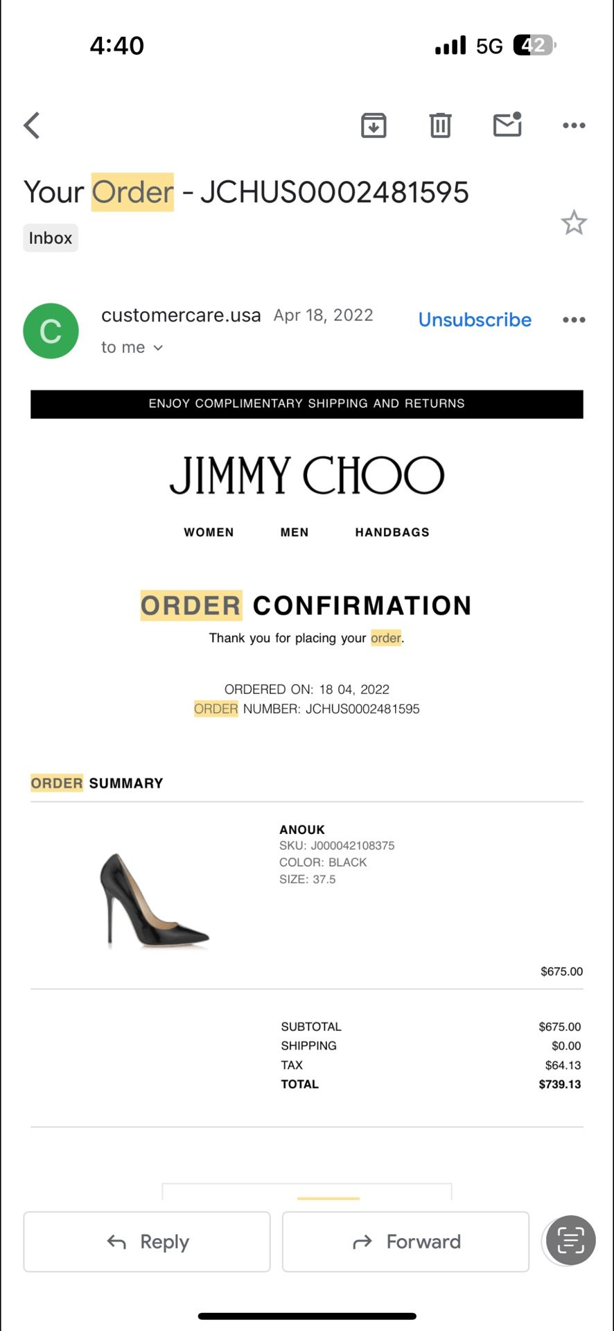 Black Jimmy Choo Heels